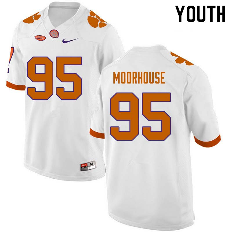 Youth #95 Isaac Moorhouse Clemson Tigers College Football Jerseys Sale-White - Click Image to Close